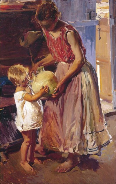 The Drinking Jug by Joaquín Sorolla